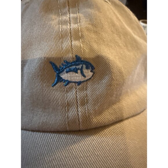 Southern Tide Khaki Baseball Cap With Fish Logo Embroidery Adjustable Strapback - Picture 2 of 4